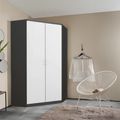 Rauch Celle Matt 117cm 2 Door Corner Wardrobe - Metallic Dark Grey and Alpine White