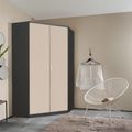 Rauch Celle Matt 117cm 2 Door Corner Wardrobe - Metallic Dark Grey and Champagne