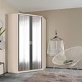 Rauch Celle Matt 117cm 2 Door Corner Wardrobe with Mirror - Champagne and Metallic Dark Grey