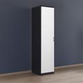 Rauch Celle Matt 47cm 1 LH Door Wardrobe - Metallic Dark Grey and Alpine White