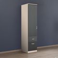 Rauch Celle Matt 47cm 1 LH Door Wardrobe with Drawer - Champagne and Metallic Dark Grey