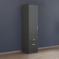 Rauch Celle Matt 47cm 1 LH Door Wardrobe with Drawer - Metallic Dark Grey