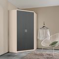 Rauch Celle Super 117cm 2 Door Corner Wardrobe - Champagne and Metallic Dark Grey