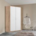 Rauch Celle Super 117cm 2 Door Corner Wardrobe - Sonoma Oak and Alpine White