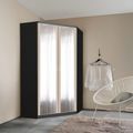 Rauch Celle Super 117cm 2 Door Corner Wardrobe with Mirror - Metallic Dark Grey and Champagne