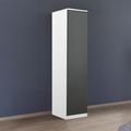 Rauch Celle Super 47cm 1 LH Door Wardrobe - Alpine White and Metallic Dark Grey