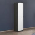 Rauch Celle Super 47cm 1 LH Door Wardrobe - Metallic Dark Grey and Alpine White