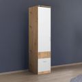 Rauch Celle Super 47cm 1 LH Door Wardrobe with Drawer - Artisan Oak and Alpine White