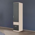 Rauch Celle Super 47cm 1 RH Door Wardrobe with Drawer - Champagne and Metallic Dark Grey