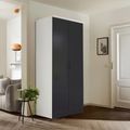 Rauch Celle Super 91cm 2 Door Wardrobe - Alpine White and Metallic Dark Grey
