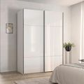 Rauch Contido 162cm 2 Door Sliding Wardrobe with Extras - Crystal White Glass