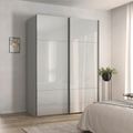 Rauch Contido 162cm 2 Door Sliding Wardrobe with Extras - Silk Grey Glass