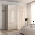 Rauch Contido 181cm 2 Door Sliding Wardrobe with Extras - Champagne Glass