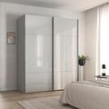 Rauch Contido 181cm 2 Door Sliding Wardrobe with Extras - Silk Grey Glass