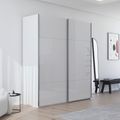 Rauch Contido 201cm 2 Door Sliding Wardrobe with Extras - Crystal White Glass