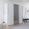 Rauch Contido 242cm 3 Door Sliding Mirror Wardrobe with Extras - Alpine White