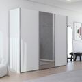 Rauch Contido 271cm 3 Door Sliding Mirror Wardrobe with Extras - Alpine White