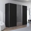 Rauch Contido 271cm 3 Door Sliding Mirror Wardrobe with Extras - Black