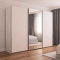 Rauch Contido 301cm 3 Door Sliding Mirror Wardrobe with Extras - Alpine White