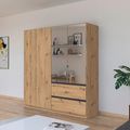 Rauch Costa 181cm 4 Door Combi Wardrobe - Artisan Oak