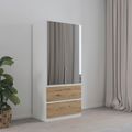 Rauch Costa 91cm 2 Door Combi Wardrobe - Alpine White and Artisan Oak