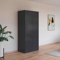 Rauch Costa 91cm 2 Door Wardrobe - Metallic Dark Grey