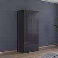 Rauch Costa 91cm 2 Door Wardrobe with Drawers - Metallic Dark Grey