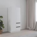 Rauch Costa 91cm 2 Door Wardrobe with LHF Drawers and Metallic Dark Grey Handle - Alpine White