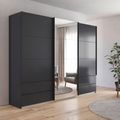 Rauch Elara 271cm 3 Door Combi Sliding Wardrobe - Metallic Dark Grey