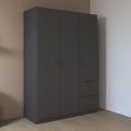 Rauch Ella 136cm 3 Door Wardrobe with Drawer - Metallic Dark Grey