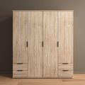 Rauch Essea 168cm 4 Door Wardrobe with Drawers - Sonoma Oak