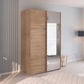 Rauch Evelyn 137cm 2 Door Sliding Wardrobe with Mirror - Sonoma Oak