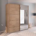 Rauch Evelyn 201cm 2 Door Sliding Wardrobe with Mirror - Sonoma Oak