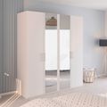 Rauch Evelyn 201cm 4 Door Wardrobe with Mirror - H 223cm - Alpine White