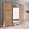 Rauch Evelyn 242cm 3 Door Sliding Wardrobe with Mirror - Sonoma Oak