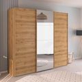 Rauch Evelyn 242cm 3 Door Sliding Wardrobe with Mirror - Wild Oak