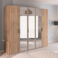 Rauch Evelyn 251cm 5 Door Wardrobe with Mirror - H 223cm - Sonoma Oak