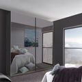 Rauch Filo 181cm 2 Door Mirrored Sliding Wardrobe - Graphite