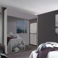 Rauch Filo 181cm 2 Door Mirrored Sliding Wardrobe - Silk Grey