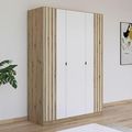 Rauch Genua 136cm 3 Door Wardrobe Type B - Artisan Oak and Alpine White