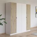 Rauch Genua 181cm 4 Door Wardrobe Type A - Alpine White and Artisan Oak