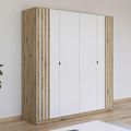 Rauch Genua 181cm 4 Door Wardrobe Type B - Artisan Oak and Alpine White