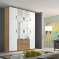 Rauch Hildesheim Extra 181cm 8 Door Combi Wardrobe - Sonoma Oak and Alpine White