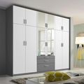 Rauch Hildesheim Extra 271cm 12 Door Combi Wardrobe - Metallic Dark Grey and Alpine White