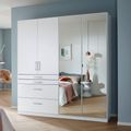 Rauch Homburg 181cm 4 Door Combi Wardrobe - Alpine White and High Gloss White