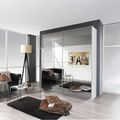 Rauch Koblenz 181cm 2 Door Mirrored Sliding Wardrobe - Alpine White and Grey Mirror