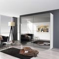 Rauch Koblenz 226cm 2 Door Mirrored Sliding Wardrobe - Alpine White and Grey Mirror