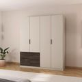 Rauch Koda 181cm 4 Door Wardrobe with RHF Drawers - Champagne