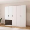 Rauch Koda 226cm 5 Door Wardrobe with RHF Drawers - Alpine White
