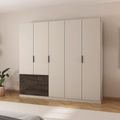 Rauch Koda 226cm 5 Door Wardrobe with RHF Drawers - Champagne